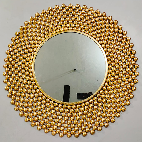 Metallic Mirror With Beads