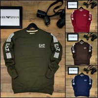 Mens Sweatshirt - 100% Cotton, Large & Extra Large Sizes, 4 Colors | Long Sleeves, Printed, Anti Wrinkle, Washable, Classic Style