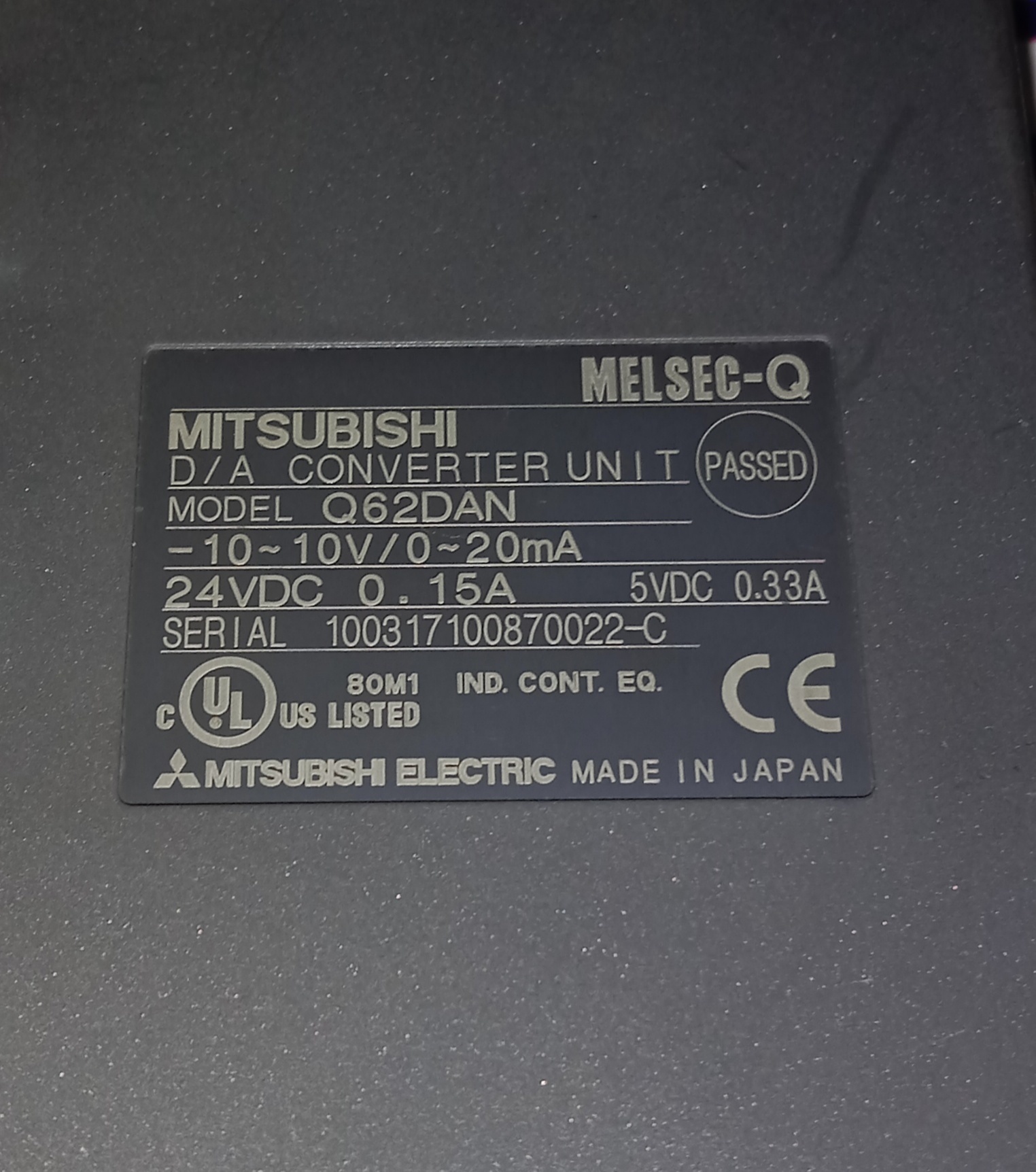 MITSUBISHI Converter Output Module Q62DAN