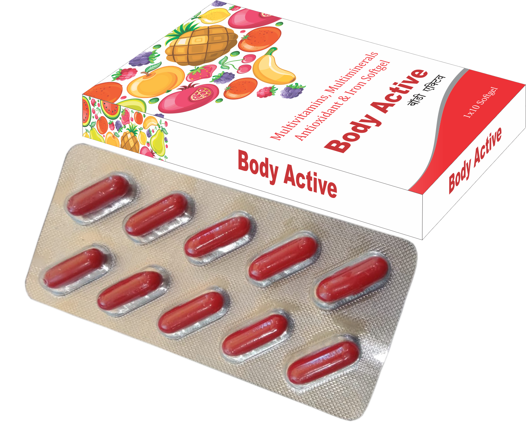 Body Active Multivitamin Multimineral Antioxidant Iron Softgel Capsule