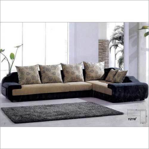 Designer Sofa Set - Fabric Wood, L270xW160xH80cm, Beige Black | Elegant Design, Comfortable Seating, Modular, Easy Cleaning