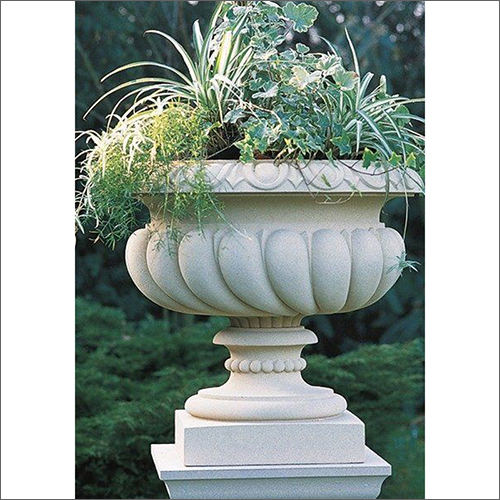White Marble  Large Outdoor Planter