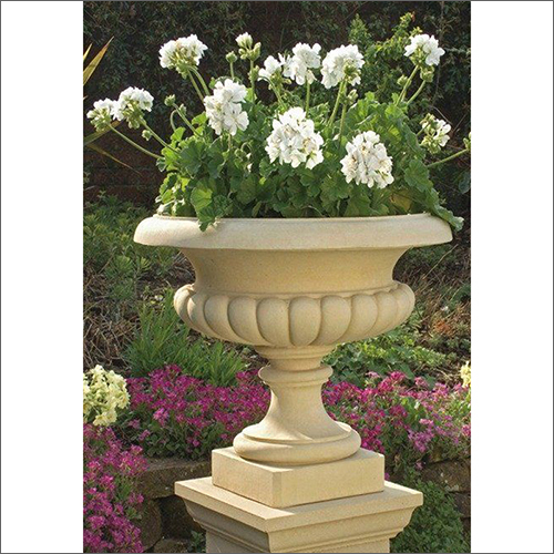 Brown Marble Large Outdoor Planter By STONE KALAKRITI
