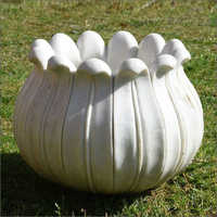 Lotus Flower Marble Matka Pot