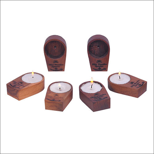 Wooden Candle Diya With Engraving