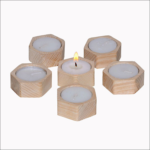 Wood Wooden Candle Diya