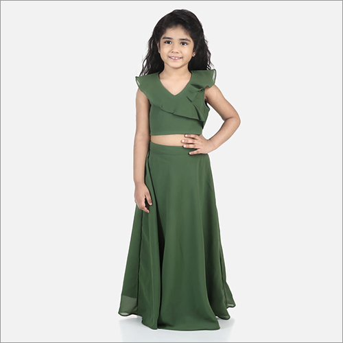 Girls Green Lehenga