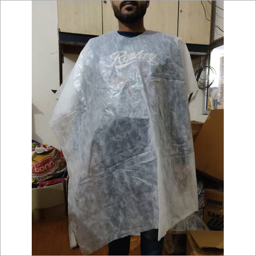 White Disposable Hair Cutting Apron