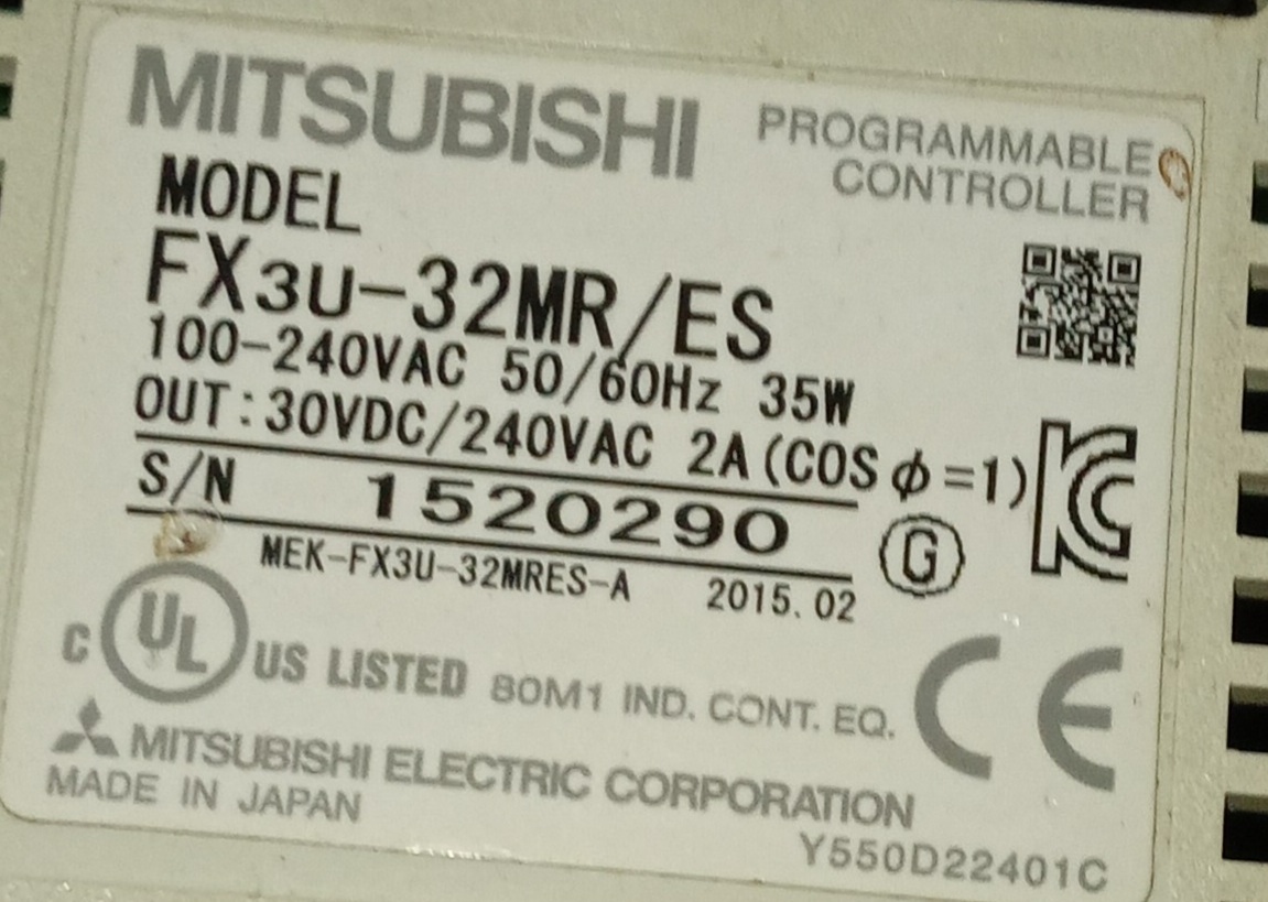 MITSUBISHI PROGRAMMABLE CONTROLLER FX3U-32MR/ES