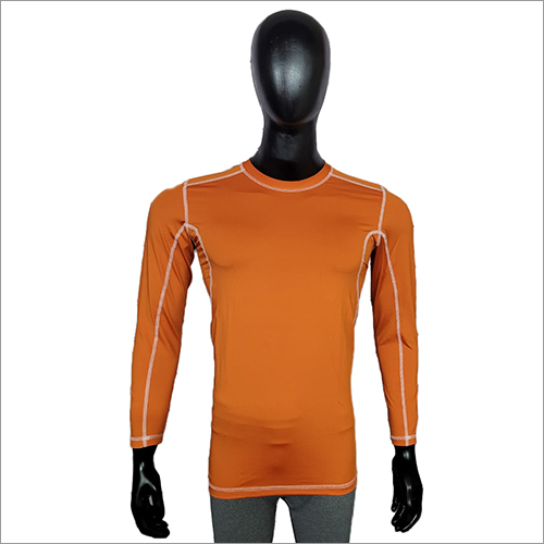 Mens Orange Full Sleeve T Shirt