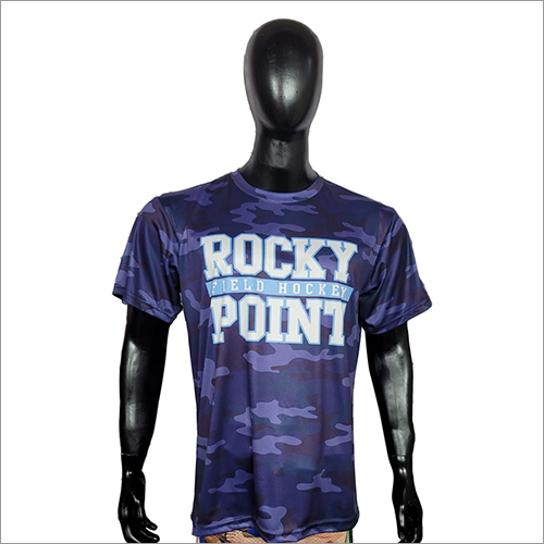 Mens Polyster Blue Micro T Shirt