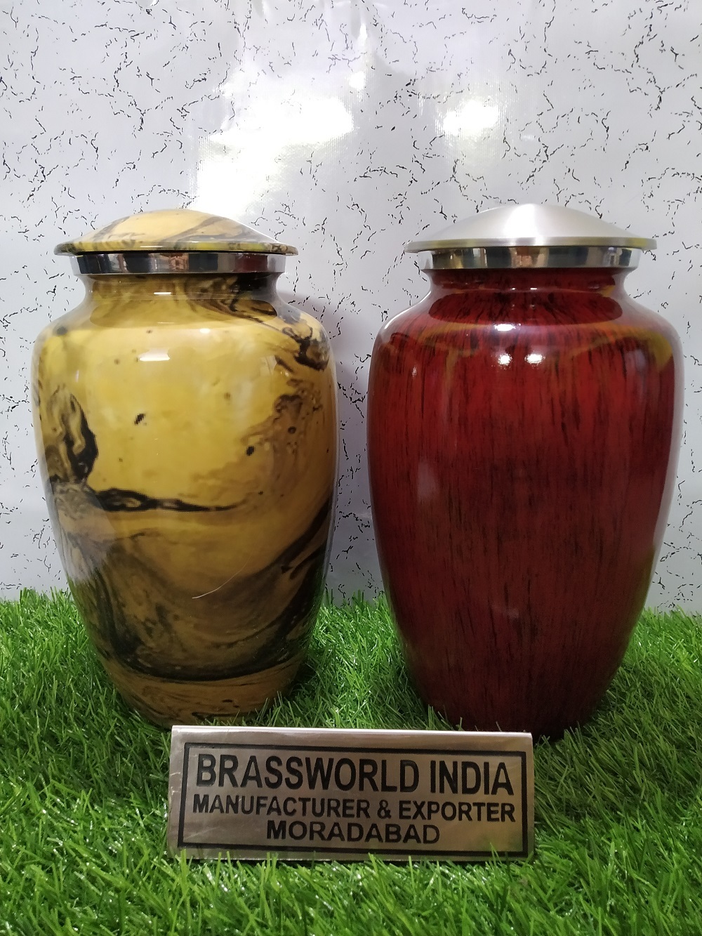 BRASS ANTIQUE CREMATION URN WITH KEEPSAKE CREMATION URN FUNERAL SUPPLIES