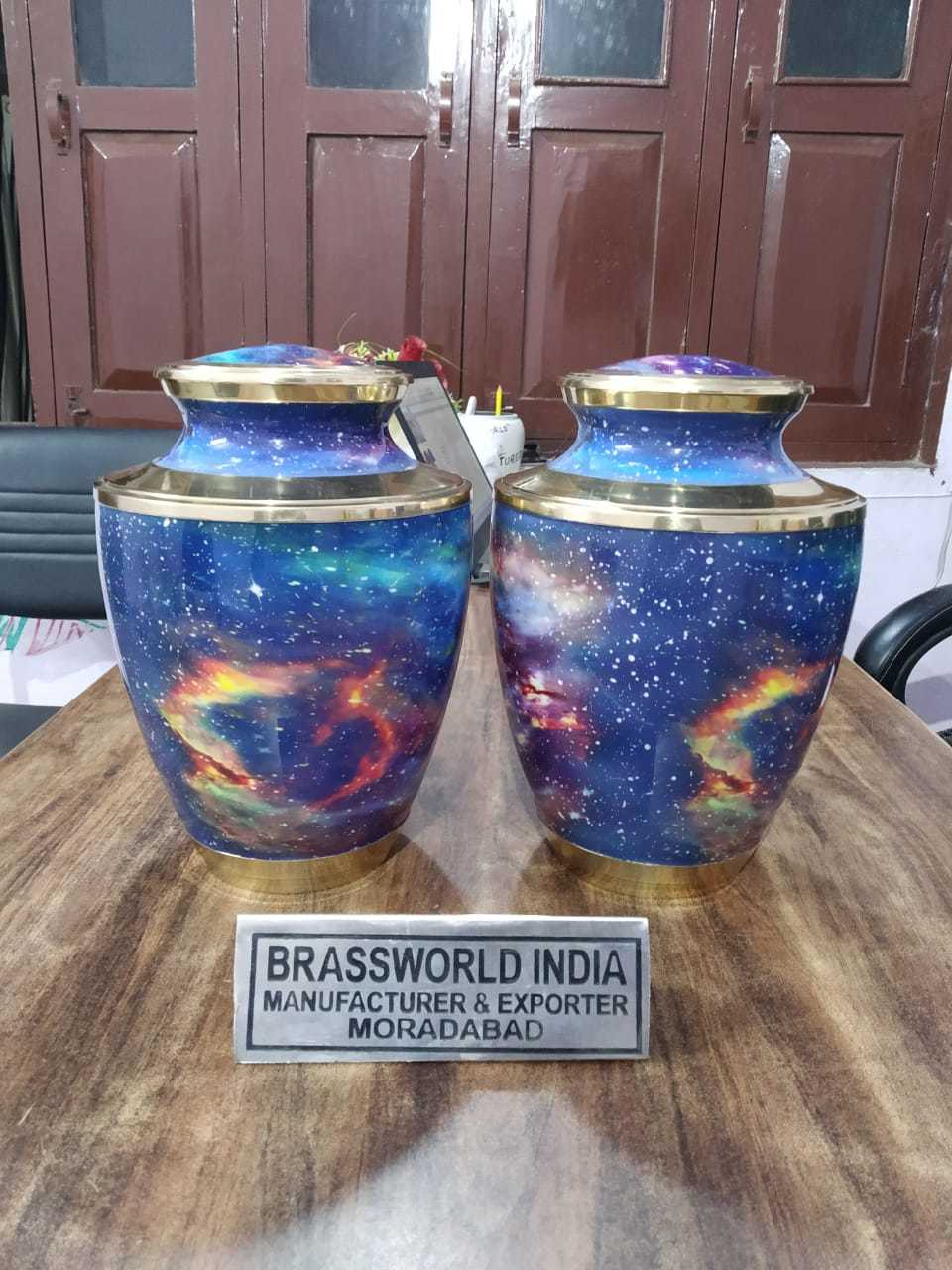 NEW BRASS CREMATION URN BY BRASSWORLD INDIA FUNERAL SUPPLIES