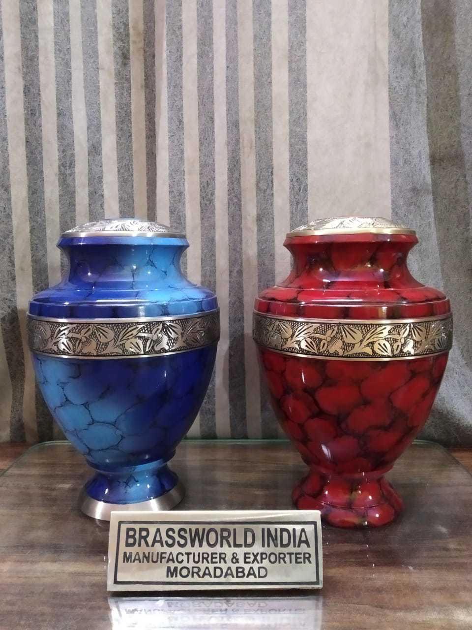 NEW BRASS CREMATION URN BY BRASSWORLD INDIA FUNERAL SUPPLIES
