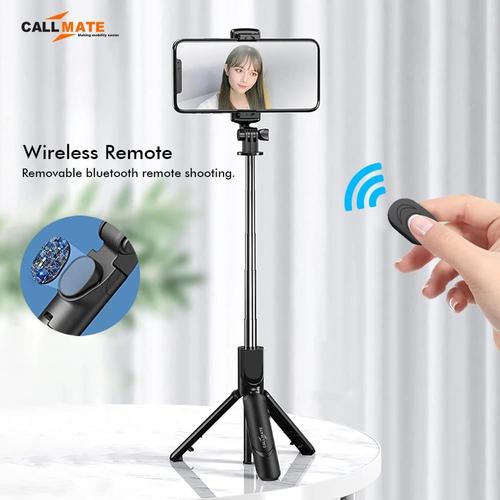 Wireless Bluetooth Foldable XT-09 Mini Tripod Extendable Selfie Stick | Monopod Mobile Phone Holder Stand