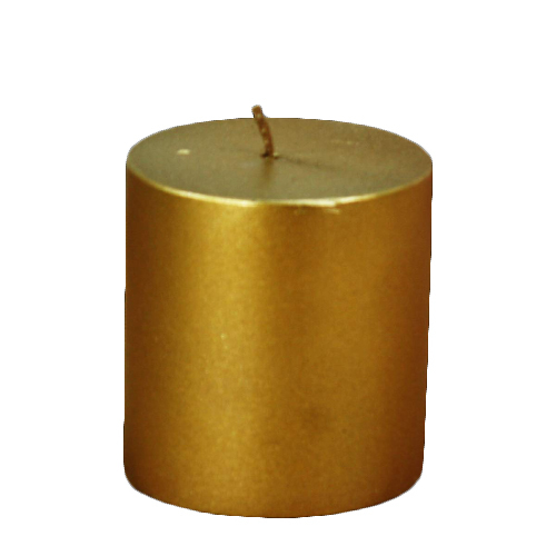 Golden Matellic Colour  Pillar Candles