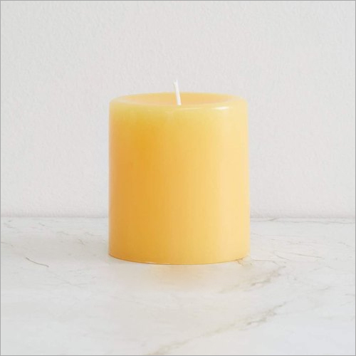 Murano Collection Scented Candles - Paraffin Wax Pillar Yellow Color All Fragrance | Scented with a Beautiful Pillar Design