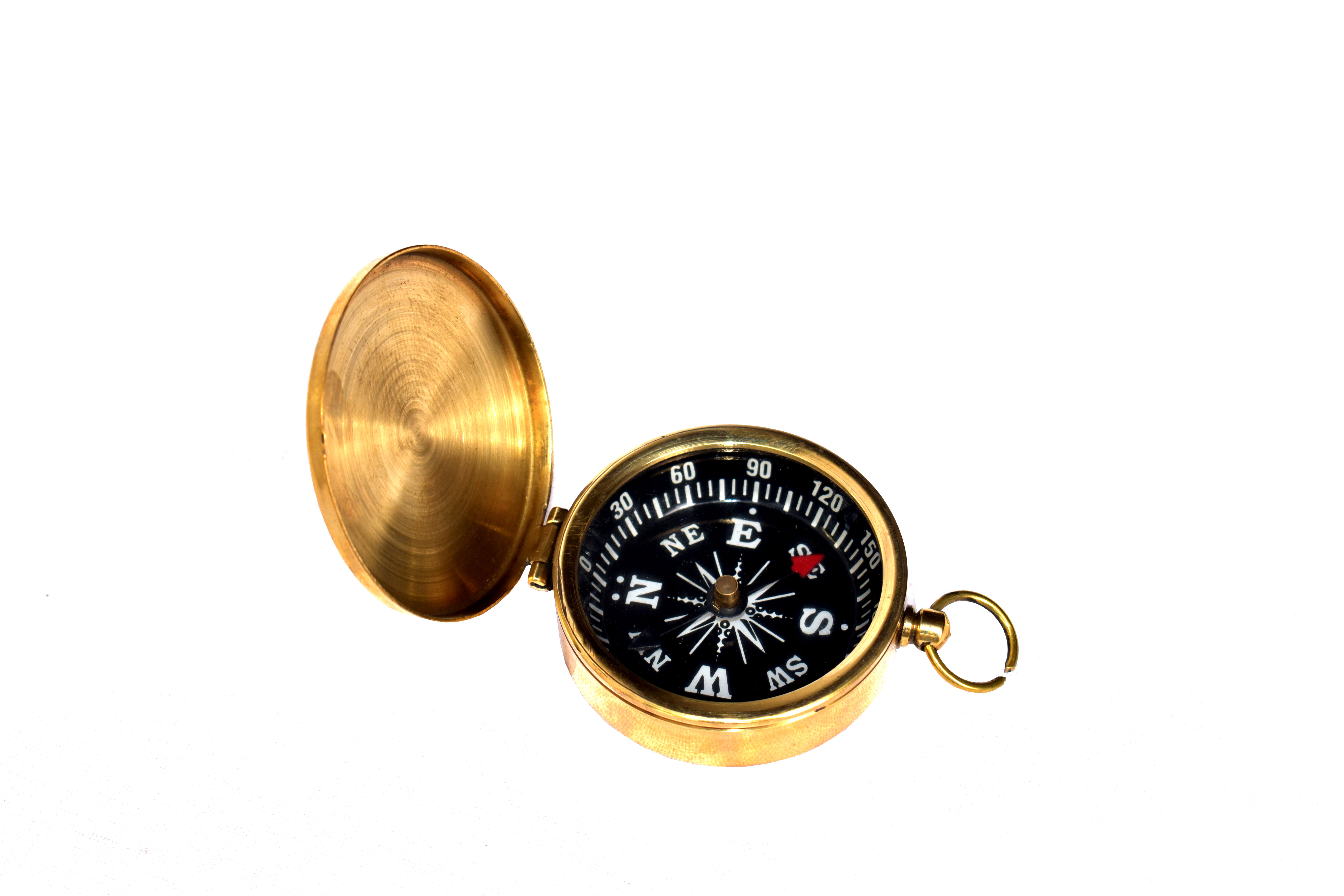 Antique Brass Flat Compass