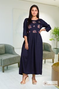 Cotton Embroidery Anarkali Cut Kurti