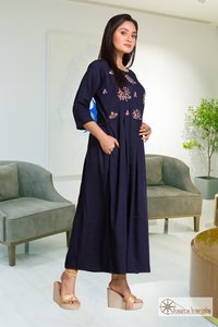 Cotton Embroidery Anarkali Cut Kurti