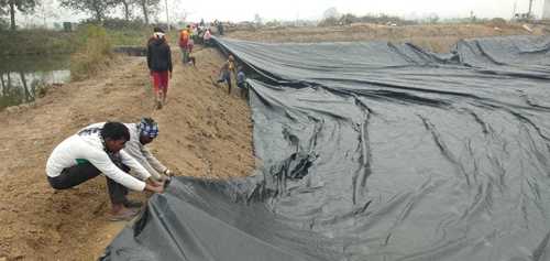 HDPE Woven Pond Liner - 500 Micron Black | UV Stabilized, Customizable, Bacteria Resistant, Any Shape