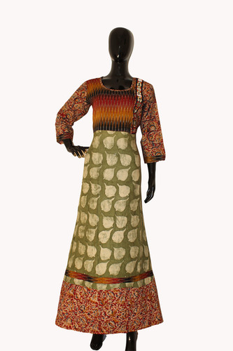 Printed Ethenic Cotton Long Gown