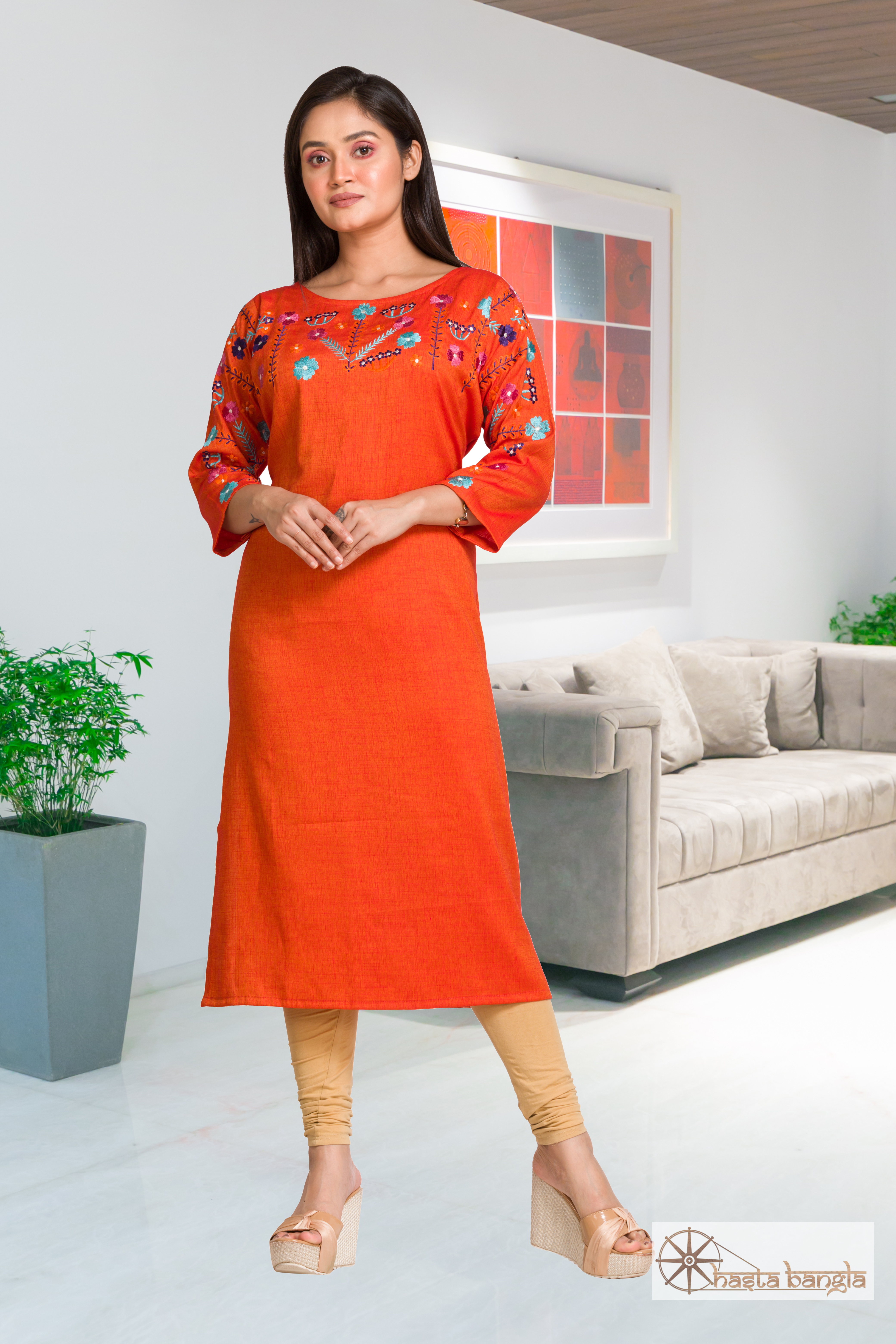 Cotton Embroidery Casual Kurti