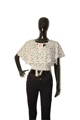 Cotton Black & White Western Crop Top