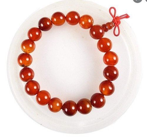 Carnelian Round Beads Bracelet