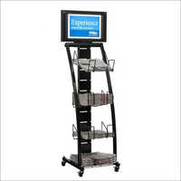 Airport Display Newspaper Rack - Mild Steel, Powder Coated Finish | Rust Proof, Black Color, Durable Design