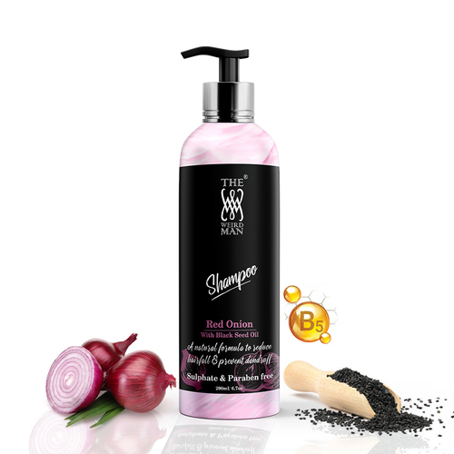 Reddish Pink Red Onion Shampoo With Black Seed Oil
