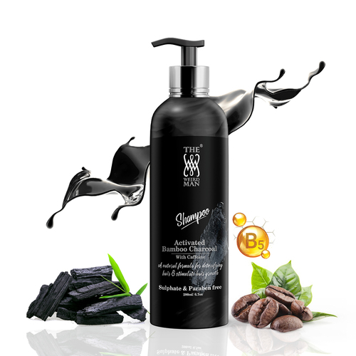 Black Activated Bamboo Charcoal Shampoo With Caffeine