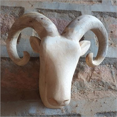 Wooden Goat Head