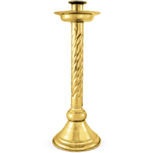 Brass Church Taper Full Engraved Candle Holder Church Supplies