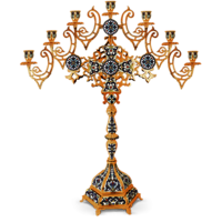 Brass Colourful Candle Holder With Christmas Cross Church Supplies