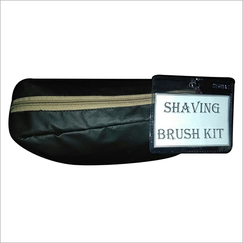 Grey Color Shaving Brush Kit - Synthetic Bristles, 10x5x3 cm, Black | Travel Ready, Durable Synthetic Leather Case
