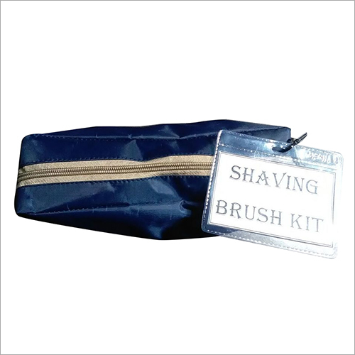 Blue Color Shaving Brush Kit - Synthetic 5x3x2 Inches Navy Blue | Soft Bristles Durable Plastic Handle Travel-Friendly Zip Bag