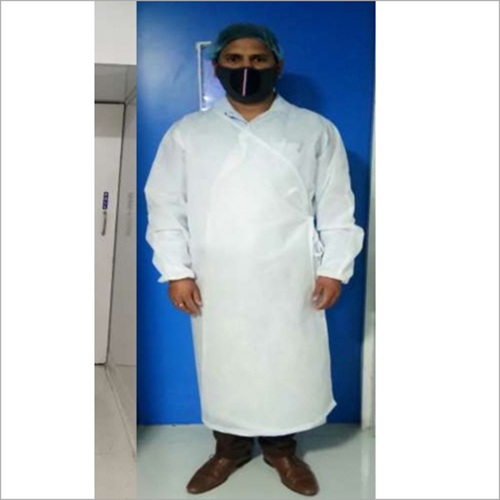 Disposable Doctor and Patient Gown - Non-Woven Fabric, Free Size, White | Unisex Design, Hygienically Crafted for Clinic and Hospital Use