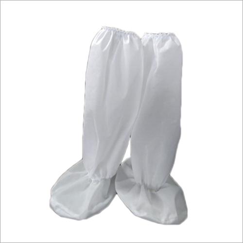 Knee Length Shoe Cover - Durable Plastic, Knee Length Fit, White Color | Unisex Protection for Hospitals, Clinics, and Outdoor Use