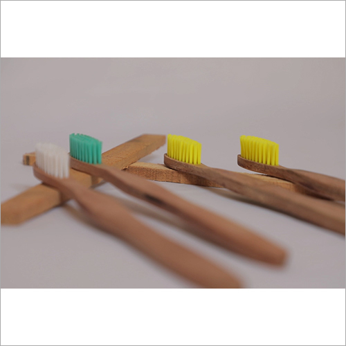 Babool Wood Toothbrush - Plastic Bristles in Various Colors, Durable Brown Babool Handle