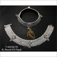 8L Round FD Silver Anklets
