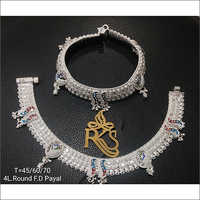 4L Round FD Silver Anklets
