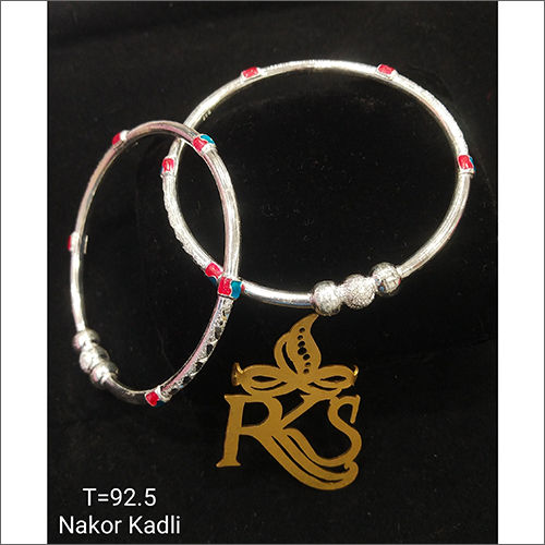 Ladies Round Silver Bangles