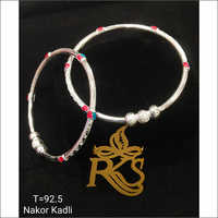 Ladies Round Silver Bangles