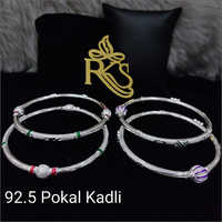 Ladies Modern Silver Bangles