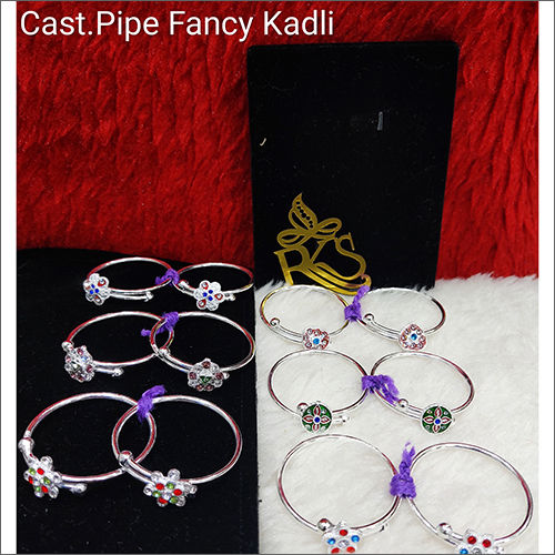 Baby Cast Pipe Silver Bangles