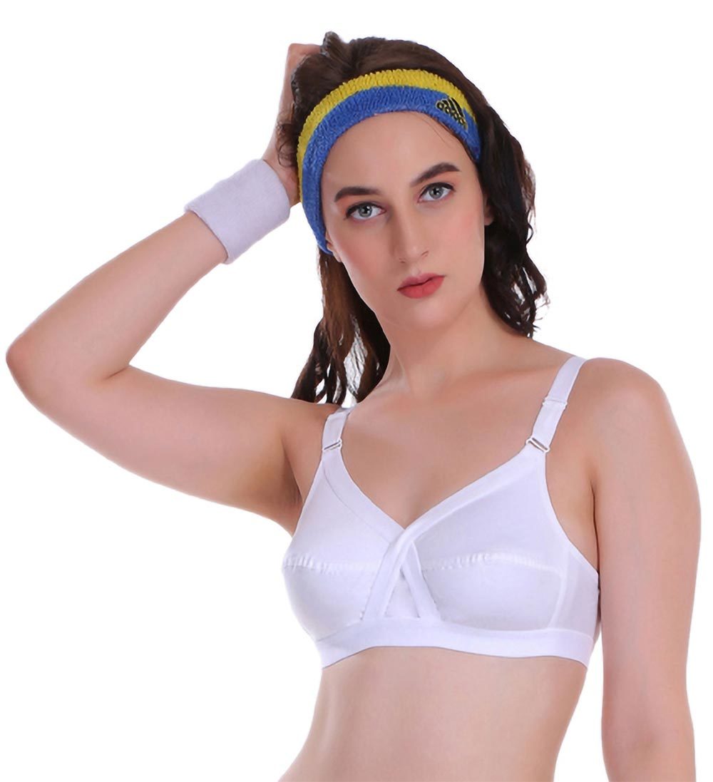 White Cross Cup Non-Padded Bra