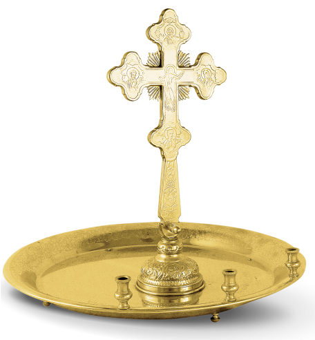 ALTAR CROSS FOUR PIECES SET WITH CANDLE HOLDER CHURCH SUPPLIES