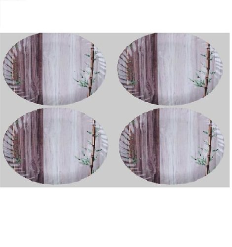 SWIFT INTERNATIONAL Unbreakable Lightweighted Melamine Round Full Size (11 Inch) Dinner/Lunch Plates (4, White-Brown)