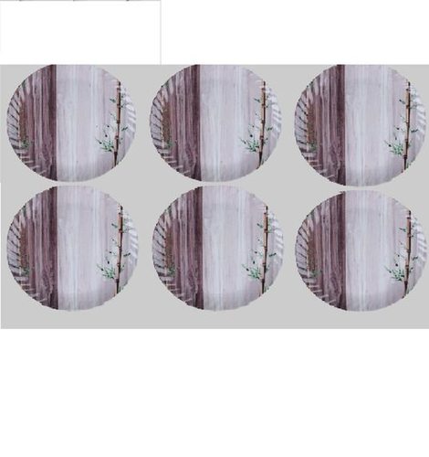 SWIFT INTERNATIONAL Lightweighted Melamine Round Full Size (11 Inch) Dinner/Lunch Plates (6, White-Brown)